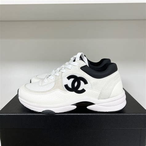 chanel cc runners black|black chanel sneakers women.